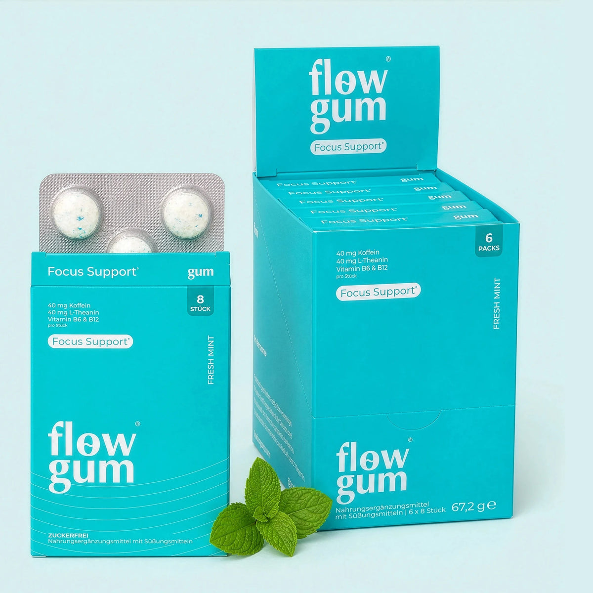 Flow Gum Focus Support Packungen – Hero